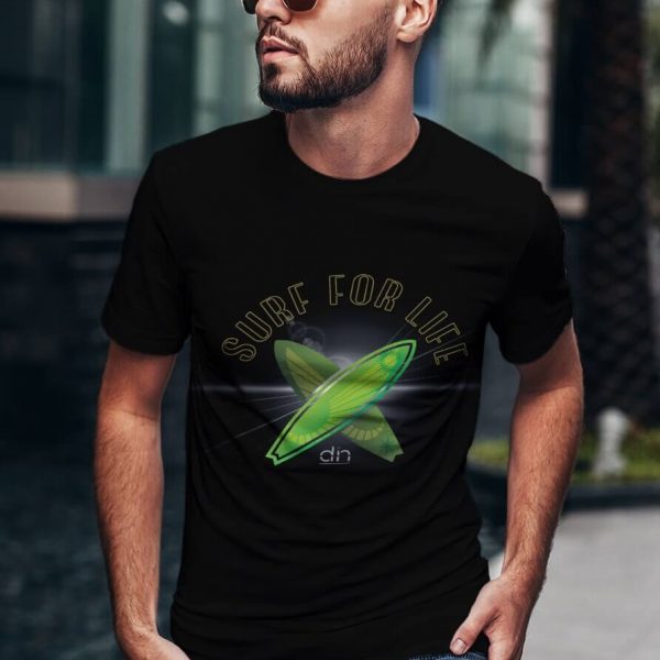 Camiseta Surf for Life Dinoch Negra