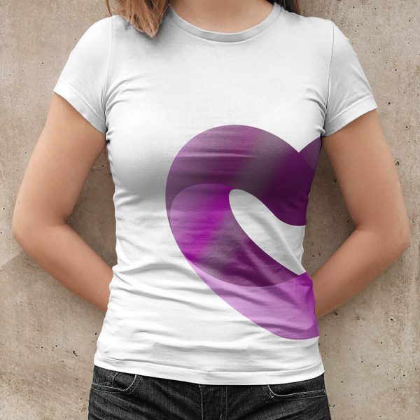 Camiseta corazon Morado Dinoch Blanca delantera